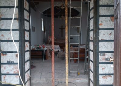 Konstrukcijska obnova kapele sv. Antuna – Dvorišće – čelično ojačanje stupova zvonika