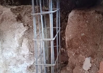 Konstrukcijska obnova kapele sv. Antuna – Dvorišće – izrada ojačanja temelja stupova zvonika