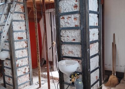 Konstrukcijska obnova kapele sv. Antuna – Dvorišće – čelično ojačanje stupova zvonika